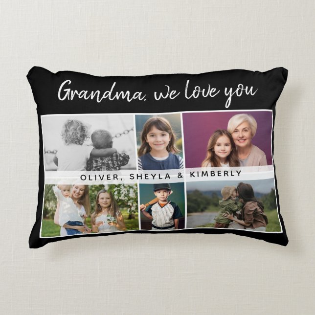 Coussins Décoratifs Grand-mère nous vous aimons Petits-enfants 6 Photo (Devant)