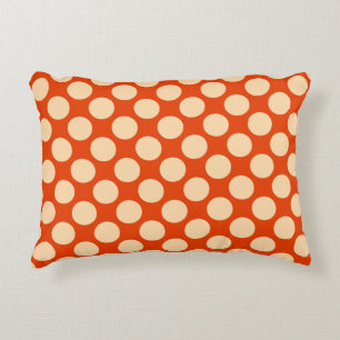 Coussins Décoratifs Grands points rétro - orange pâle et mandarine