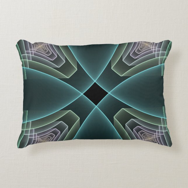 Coussins Décoratifs Graphique géométrique Turquoise moderne (Devant)