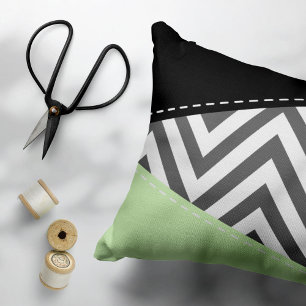 Coussins Décoratifs Gray Zigzag, Gray Chevron, Zigzag Pattern, Mint