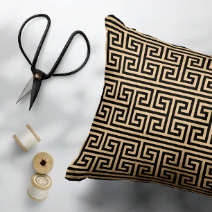 Coussins Décoratifs Grec Meander Carré clé H Motif Brown