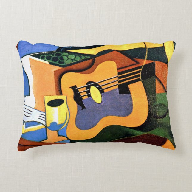 Coussins Décoratifs Gris - Guitare et bouteille (Devant)