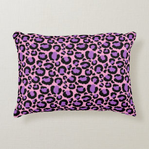 Coussins Décoratifs Guépard Violet Rose Motif Léopard Amoureux des Ani