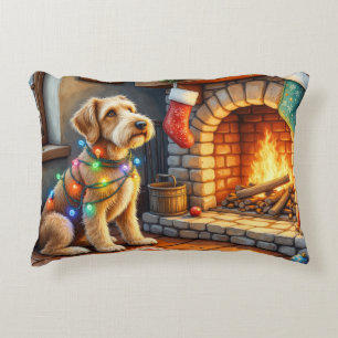 Coussins Décoratifs Guirlande de Noël pour cheminée avec Airedale Terr