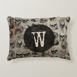 Coussins Décoratifs Halloween Vintage Skuls déprimé Monogramme