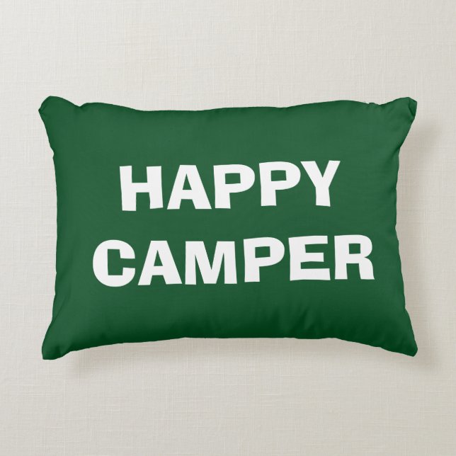 Coussins Décoratifs HAPPY CAMPER lancer oreiller pour camping ou RVing (Devant)