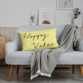 Coussins Décoratifs Happy Vibes Cursive Typographie manuscrite