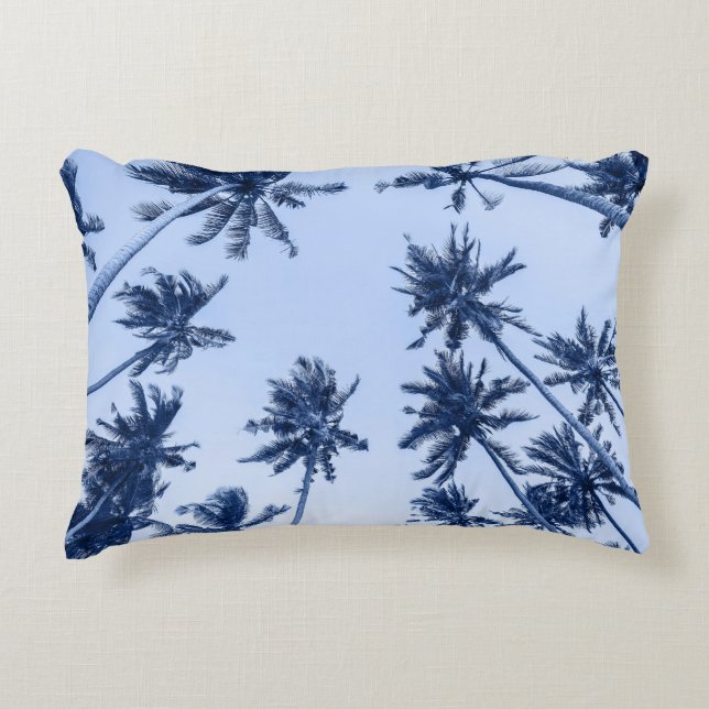 Coussins Décoratifs Hauts palmiers, ciel bleu clair. (Devant)