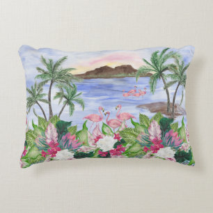 Coussins Décoratifs Hawaiian Bliss : Motif d'aquarelle tropicale