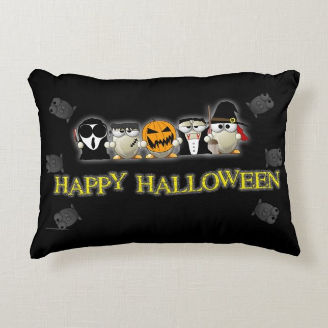 Coussins Décoratifs Heureux amis effrayants d'Halloween (Devant)