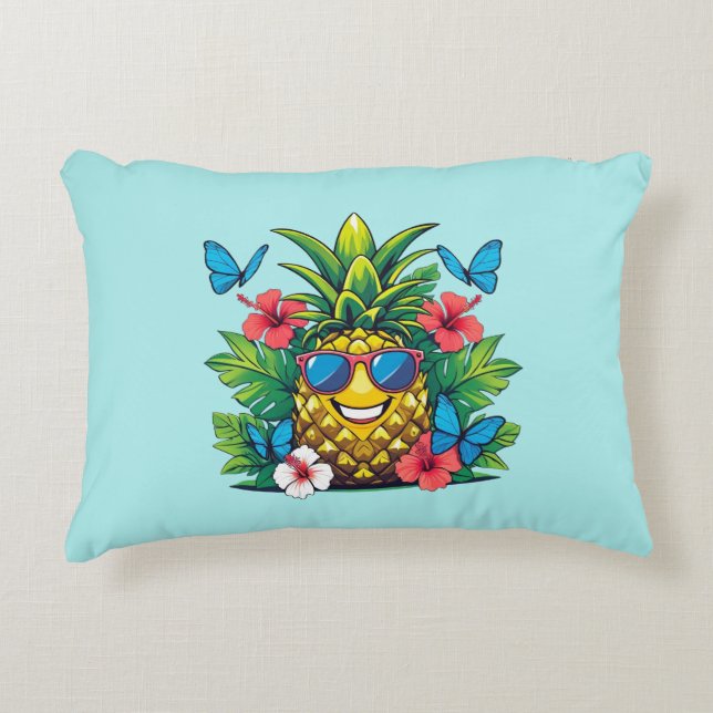 Coussins Décoratifs Hibiscus à papillon d'ananas (Devant)