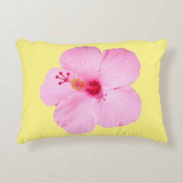 Coussins Décoratifs Hibiscus rose Fleur tropicale (Devant)