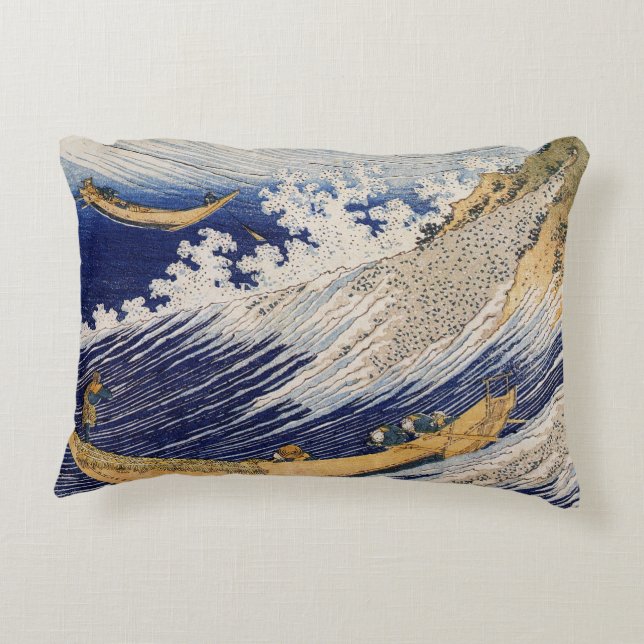 Coussins Décoratifs Hokusai Ocean Waves Sea Boats (Dos)