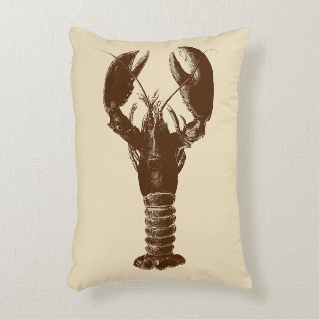 Coussins Décoratifs Homard Brown foncé sur beige clair (Devant(Vertical))