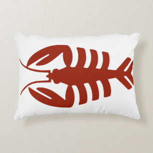 Coussins Décoratifs Homard Vintage Rouge, Art Déco Fruits de Mer