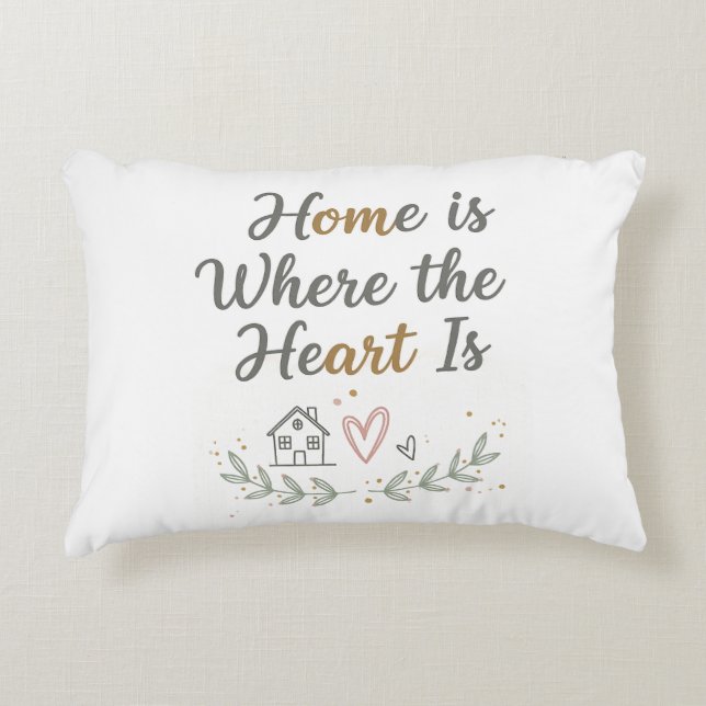 Coussins Décoratifs Home Is Where the Heart Is - Cosy Wall Art Citatio (Devant)