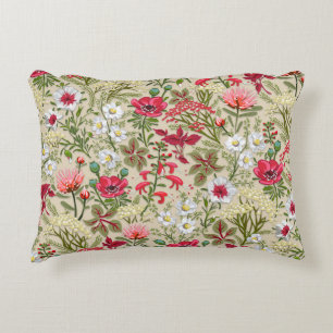 Coussins Décoratifs Homespun Red Herb Garden Motif