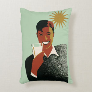 Coussins Décoratifs Homme Art Déco Vintage, Boissons Fraîches en Été