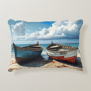 Coussins Décoratifs "Horizon bleu". Un Bord De Mer Coloré
