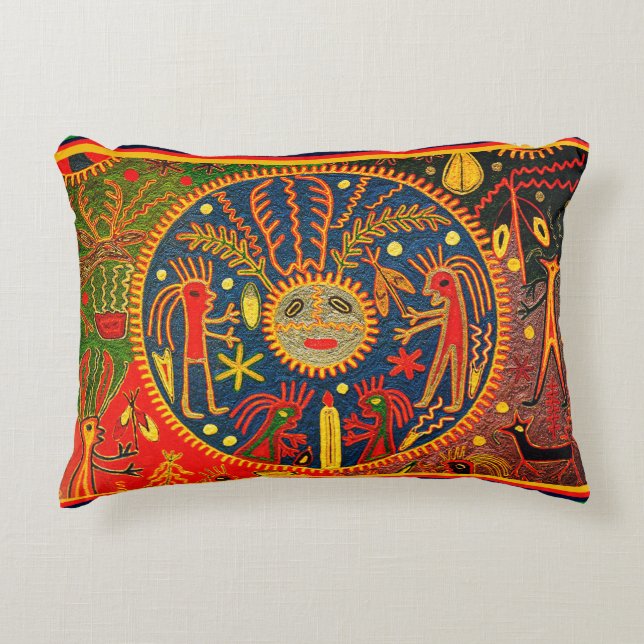 Coussins Décoratifs Huichol Shaman Lance Oreiller (Devant)