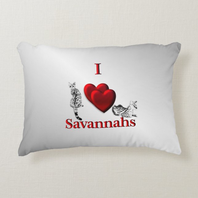 Coussins Décoratifs I Heart Savannah Chat Argent (Devant)