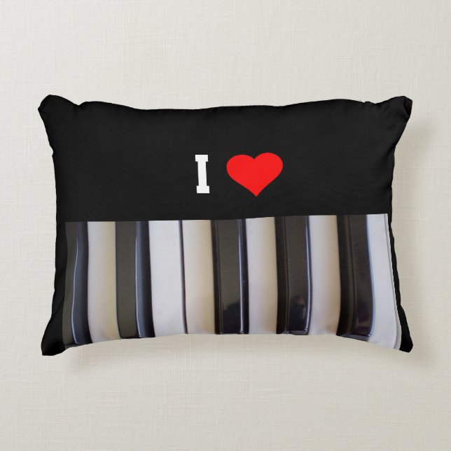 Coussins Décoratifs I Love Piano, design populaire (Devant)
