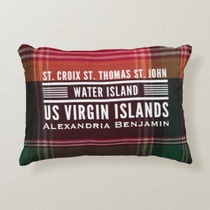 Coussins Décoratifs Îles Vierges américaines États-Unis VI Madras Pers