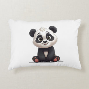 Coussins Décoratifs Illustration de dessin animé d'ours panda assis