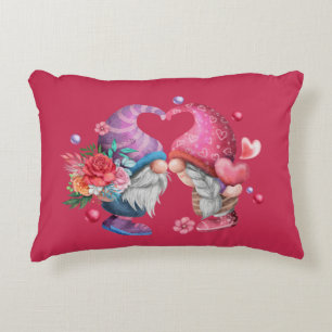 Coussins Décoratifs Illustration de l'aquarelle Valentine Gnomes