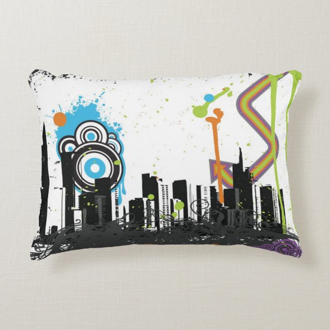 Coussins Décoratifs Illustration d'un paysage urbain sale (Devant)