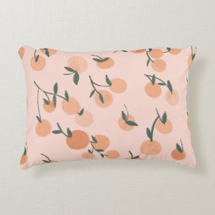 Coussins Décoratifs Illustration motif orange ou cerise à main levée