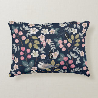 Coussins Décoratifs Illustration vintage d'un motif floral transparent