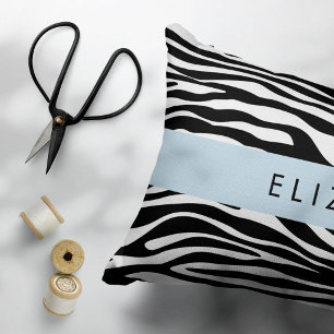 Coussins Décoratifs Impression Zèbre, Grilles, Noir Et Blanc, Votre No