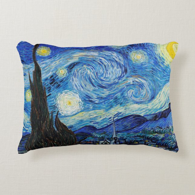 Coussins Décoratifs Impressionnisme Vincent Van Gogh Starry Starry Nui (Devant)