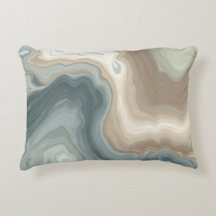 Coussins Décoratifs Imprimé Abstrait de Style Coastal Bleu Vert Clair