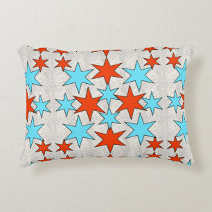 Coussins Décoratifs Imprimé bleu et rouge étoile