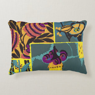 Coussins Décoratifs Imprimé floral violet et sarcelle maximaliste vibr