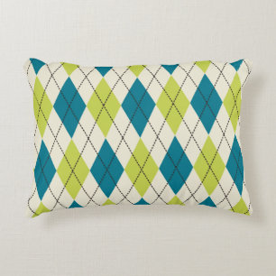Coussins Décoratifs Jacquard bleu et vert