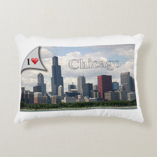 Coussins Décoratifs J'aime Chicago (le coussin) (Devant)