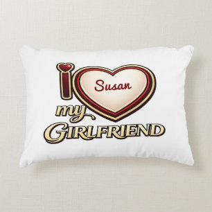 Coussins Décoratifs J'aime ma petite amie sur mesure