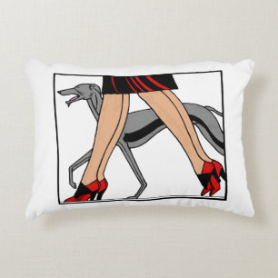 Coussins Décoratifs Jambes Art déco femmes Greyhound Whippet Chien R