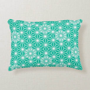 Coussins Décoratifs Japonais Asanoha motif - bleu paon