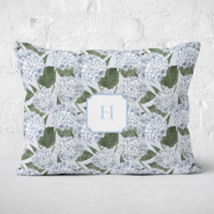 Coussins Décoratifs Jardin de Hortensias Bleus Monogramme  