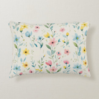 Coussins Décoratifs jardin pastel aquarelle florales