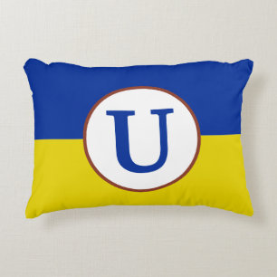 Coussins Décoratifs Je suis avec l'Ukraine drapeau bleu jaune monogram