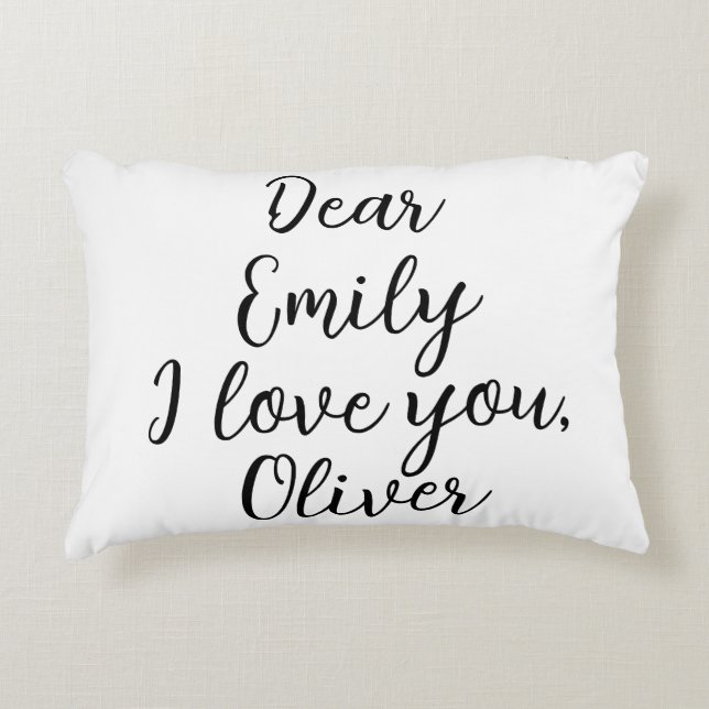 Coussins Décoratifs Je t'aime Modèle de texte (Devant)