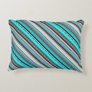 Coussins Décoratifs Joli aqua gris aztèque motif