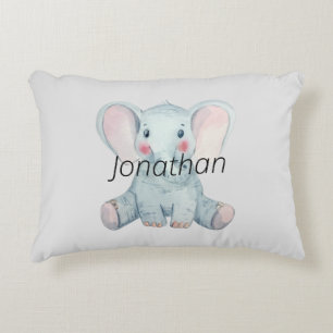 Coussins Décoratifs Joli monogramme minimaliste Elephant l Blue