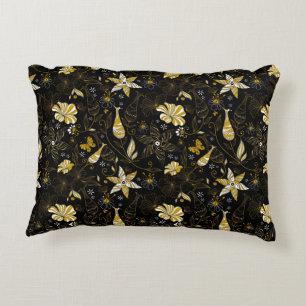 Coussins Décoratifs Joli vintage noir doré arrière - plan
