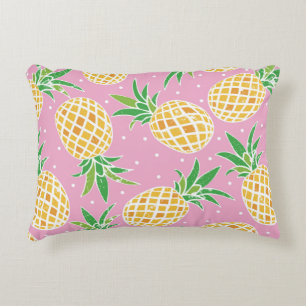Coussins Décoratifs Jolie ananas sur grunge rose pois backgro